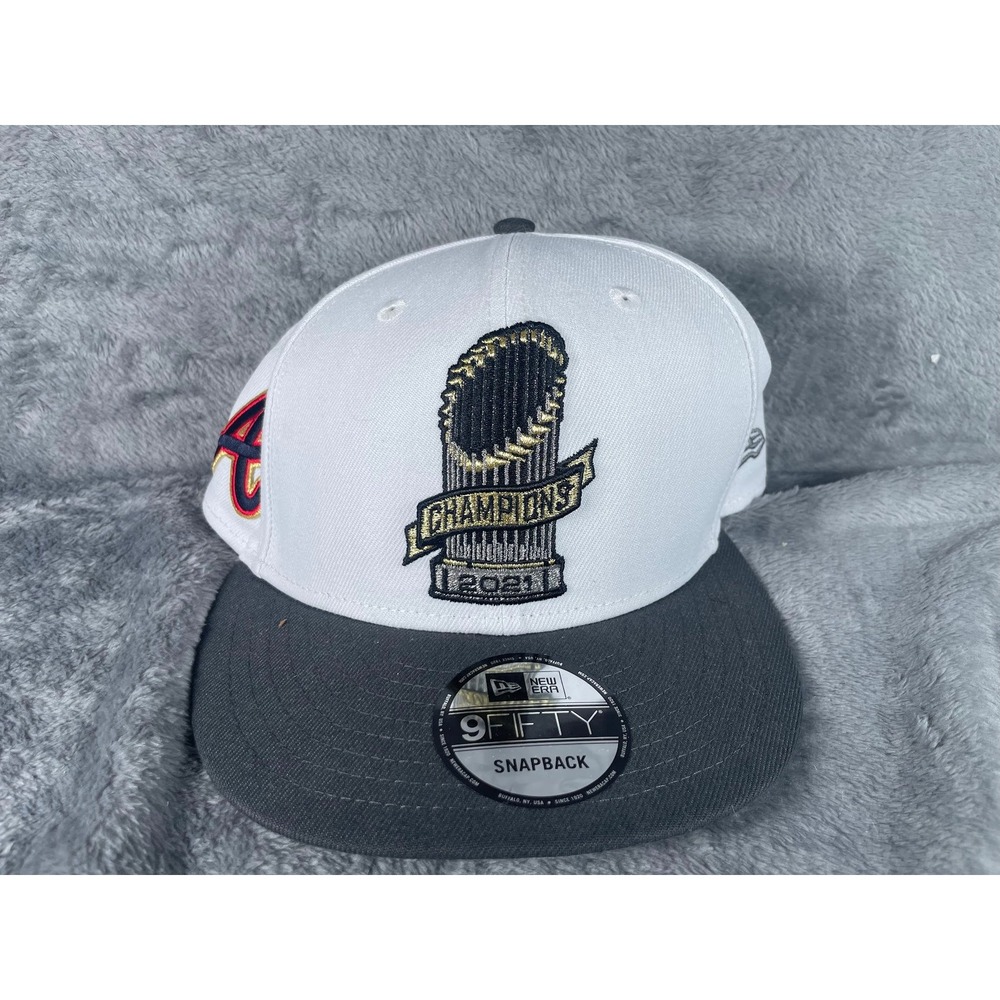 NWT New Era 9FIFTY Atlanta Braves 2021 World Series Champions Snapback Hat White
